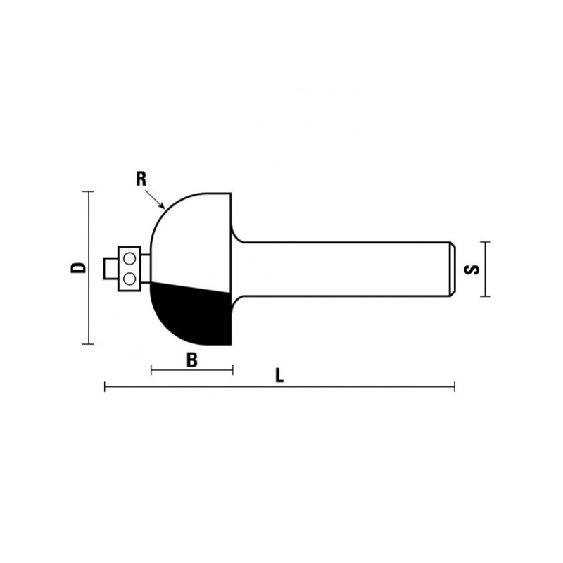 hw halbhohlkehlfräser mit anlauflager