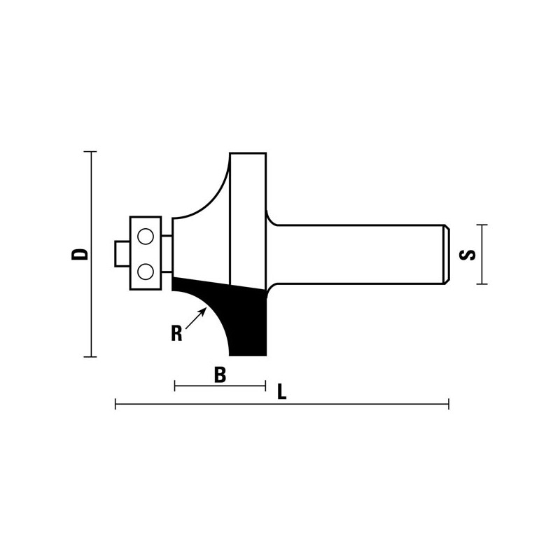 hw viertelstabfräser mit anlauflager z2