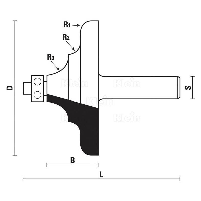 hw edge moulding bits with ball bearing guide z2