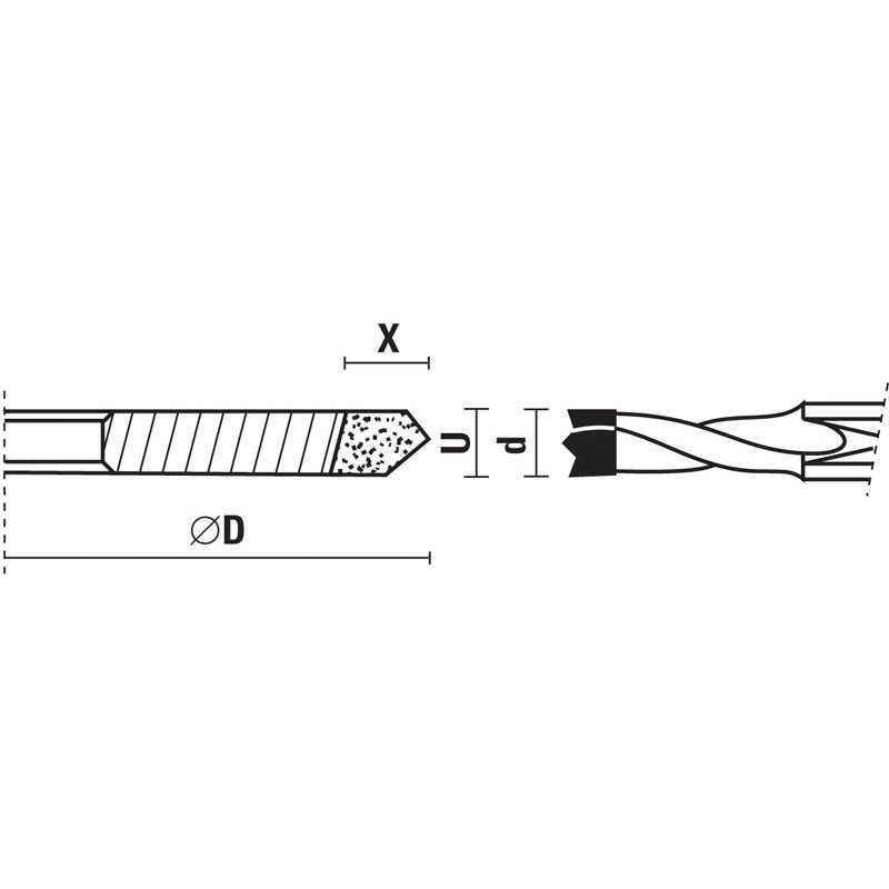 muela para brocas compuestas de incisor redondeado